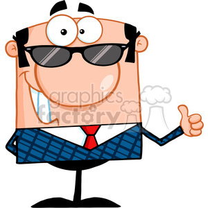 Royalty Free Happy Business Manager With Sunglasses Showing Thumbs Up clipart. Commercial use image # 386967