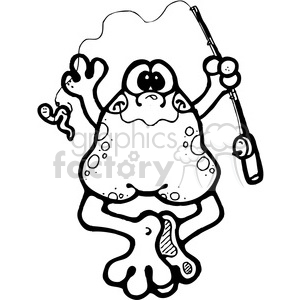 Frog Fishing Pole clipart. Commercial use image # 387527
