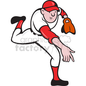 baseball pitcher throw front clipart. Royalty-free image # 388213