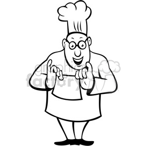 black and white chef holding paper clipart.