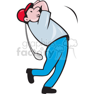 golfer swinging a golf club clipart. Royalty-free image # 388363