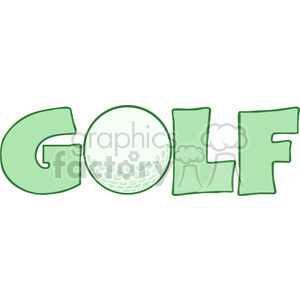 5694 Royalty Free Clip Art Golf Text With Golf Ball clipart. Commercial use icon # 388753