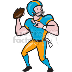 cartoon retro football sports player