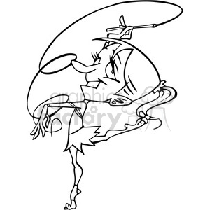 cartoon funny character ribbon dancer dancing gymnastics