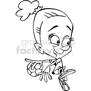 cartoon funny character volleyball player girl sports