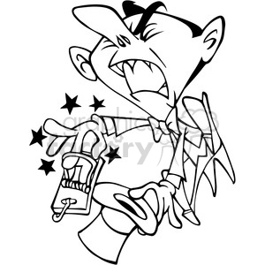 cartoon magician with mouse trap on his fingers outline clipart. Commercial use image # 390773