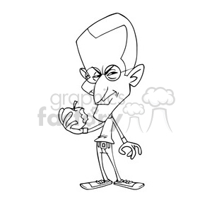 clipart - Steve Jobs bw cartoon caricature.