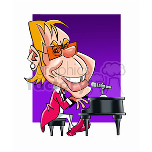elton john cartoon character clipart. Commercial use image # 393270