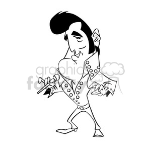 elvis presley black and white clipart. Commercial use image # 393330