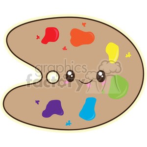 cartoon funny character cute palette paint