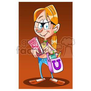 female college student clipart. Commercial use image # 393905