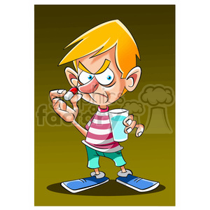 image of kid not wanting to take medicine nino con pastilla clipart. Commercial use image # 394025