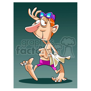 man getting ready to go swimming clipart. Commercial use image # 394250