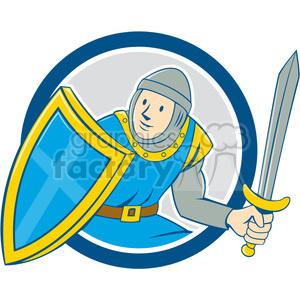 clipart - medieval knight shield sword CIRC.