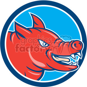 pig angry hog teeth side CIRC clipart. Royalty-free image # 394496