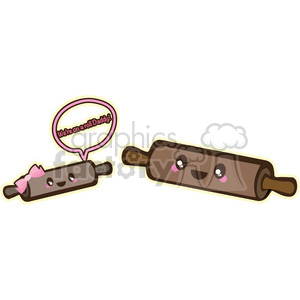 Rolling Pin Father and Daughter clipart. Commercial use image # 394666