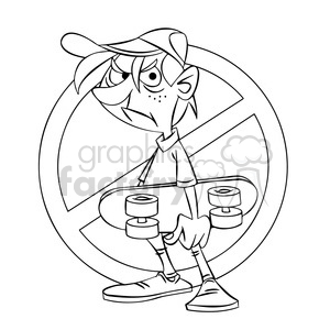 no skateboarding zone black and white clipart. Commercial use image # 394696