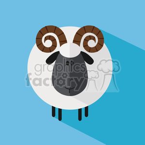 8240 Royalty Free RF Clipart Illustration Cute Ram Sheep Modern Flat Design Vector Illustration clipart. Commercial use image # 395513