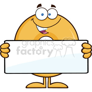 8654 Royalty Free RF Clipart Illustration Donut Cartoon Character Holding a Blank Sign Vector Illustration Isolated On White clipart. Commercial use image # 396852