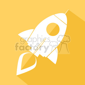 8323 Royalty Free RF Clipart Illustration Retro Rocket Yellow Icon Flat Style Vector Illustration clipart.