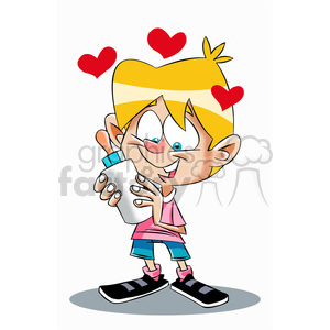 bryce the cartoon character holding bottle clipart.