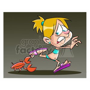 ally the cartoon character running from a crab clipart.