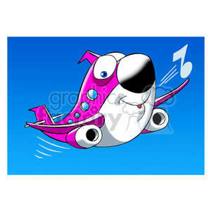 cartoon airplane flying and whistling clipart. Royalty-free image # 397603
