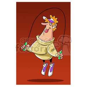 mascot character cartoon women lady exercising fitness exercise jump+rope jump+roping