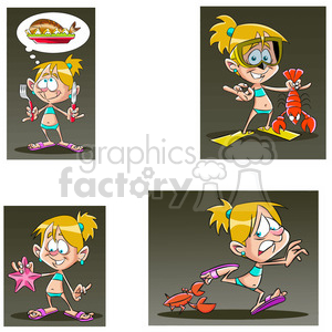 clipart - ally the cartoon character clip art image set.
