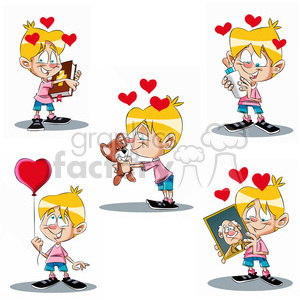 character mascot cartoon set boy child love sweet family bryce