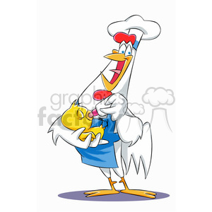 cartoon chicken feeding a baby chick clipart. Commercial use image # 397853
