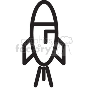 rocket blasting off into space vector icon clipart. Royalty-free image # 398533