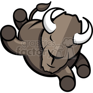brown buffalo jumping logo icon design clipart.