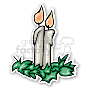 christmas candle sticker clipart.
