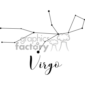 Constellations Virgo Vir the Maiden Virginis vector art GF clipart.