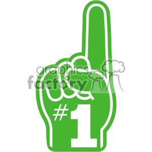 clipart - green with white number one hand vector clip art.