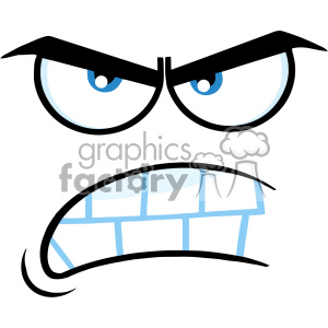 10881 Royalty Free RF Clipart Aggressive Cartoon Funny Face With Angry Expression Vector Illustration clipart.