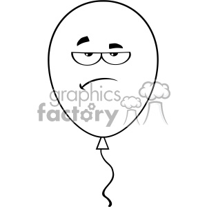 10763 Royalty Free RF Clipart Grumpy Black And White Balloon Cartoon Mascot Character Vector Illustration clipart. Commercial use image # 403651