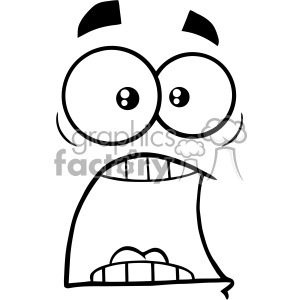 10913 Royalty Free RF Clipart Black And White Scared Cartoon Funny Face With Panic Expression Vector Illustration clipart. Royalty-free image # 403666