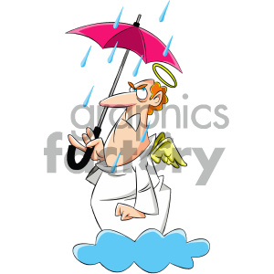 cartoon angel mad about the rain