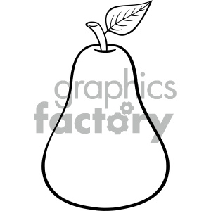 Royalty Free RF Clipart Illustration Black And White Outlined Pear Fruit With Leaf Cartoon Drawing Simple Design Vector Illustration Isolated On White Background clipart. Royalty-free icon # 404298