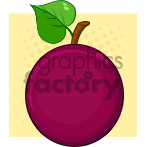 Royalty Free RF Clipart Illustration Passion Fruit With Heart Leaf Cartoon Drawing Simple Design Vector Illustration With Halftone Background Isolated On White clipart. Royalty-free image # 404338