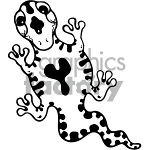 cartoon animals vector PR gecko lizard black+white