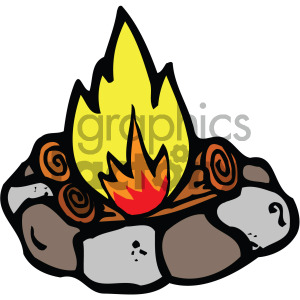 camping fire clipart