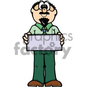 man holding sign clipart.