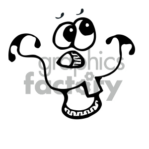 clipart - black and white funny pumpkin face.