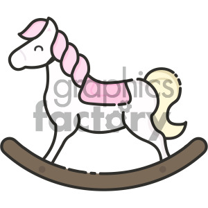 rocking horse vector royalty free icon art clipart.