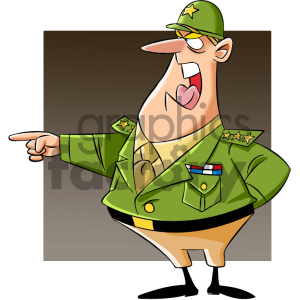 cartoon character mascot funny military soldier serviceman drill+sergeant veteran