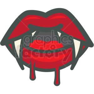 clipart - halloween bloody lips vector icon image.