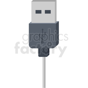 usb plug vector flat icon clipart with no background .